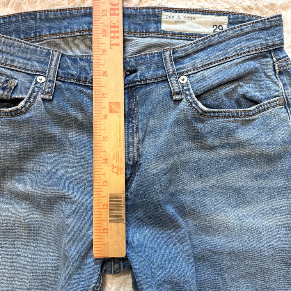 Rag & Bone Dre Low-Rise Slim Boyfriend Jeans Light Wash Distressed Size 29 - Picture 6 of 8